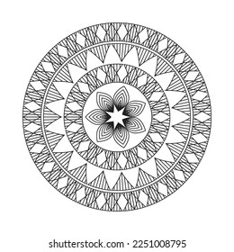 Mandala Design Decorative Pattern Decoration Snowflake on black Flower Pattern Design