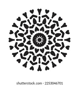 Mandala Design Decorative Pattern Decoration Snowflake on black Flower Pattern Design