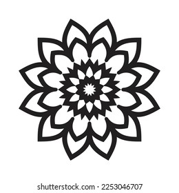Mandala Design Decorative Pattern Decoration Snowflake on black Flower Pattern Design