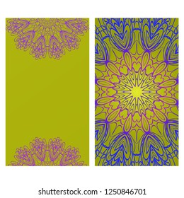 Mandala Design Elements. Wedding Invitation, Thank You Card, Save Card. Vector Illustration.