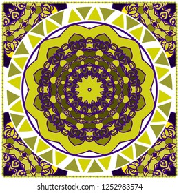 Mandala Design Elements. Wedding Invitation, Thank You Card, Save Card. Vector Illustration.