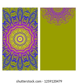 Mandala Design Elements. Wedding Invitation, Thank You Card, Save Card. Vector Illustration.