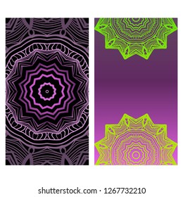 Mandala Design Elements. Wedding Invitation, Thank You Card, Save Card. Vector Illustration.