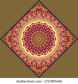 elementos de diseño de mandala. Invitación a la boda, tarjeta de agradecimiento, tarjeta de ahorro, ducha de bebé. Ilustración del vector