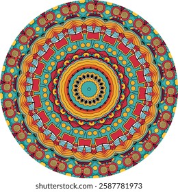 Mandala Design Enhanced with Modern Vibrant Colors