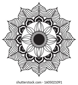 Mandala design ethnic black and white 