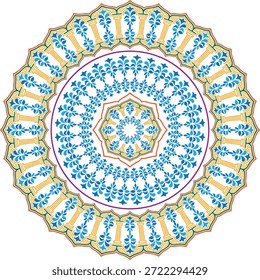 Diseño de mandala con patrones geométricos simétricos y Elementos florales. Perfecto para el arte de la pared, tatuajes, libros para colorear, decoración de yoga, espacios de meditación y proyectos de diseño digital. Ideal para los amantes del arte espiritual, boho y consciente.