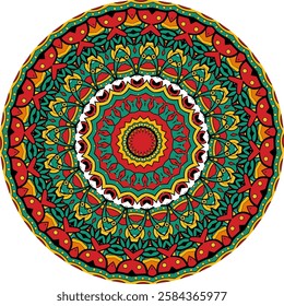 Mandala Design Featuring Traditional Cultural Elements