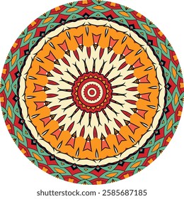 Mandala Design Featuring Traditional Cultural Elements