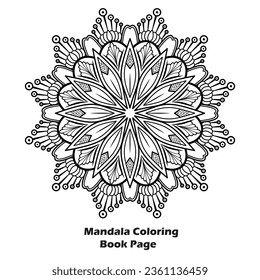 Mandala design flower element Coloring Book vector design