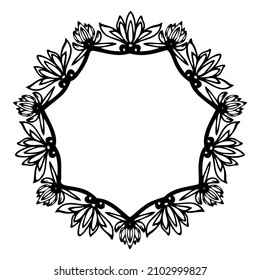 Mandala design frame for invite, monogram or card, vector background isolate on white background