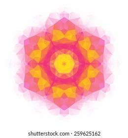 Mandala design of geometric shapes. Vector colorful mosaic.