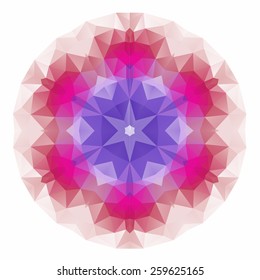 Mandala design of geometric shapes. Vector colorful mosaic.