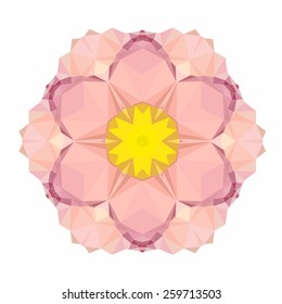 Mandala design of geometric shapes. Vector colorful mosaic.