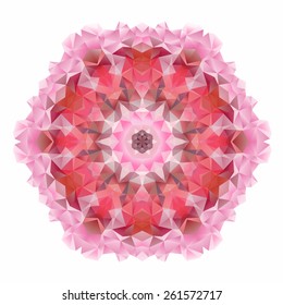 Mandala design of geometric shapes. Vector colorful mosaic.
