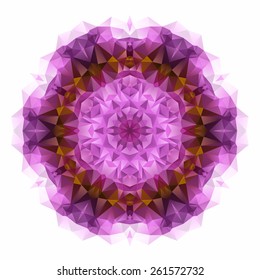 Mandala design of geometric shapes. Vector colorful mosaic.
