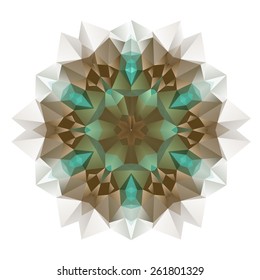Mandala design of geometric shapes. Vector colorful mosaic.