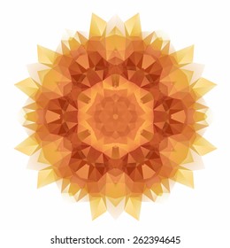 Mandala design of geometric shapes. Vector colorful mosaic.