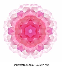 Mandala design of geometric shapes. Vector colorful mosaic.