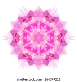 Mandala design of geometric shapes. Vector colorful mosaic. 
