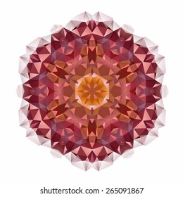 Mandala design of geometric shapes. Vector colorful mosaic.