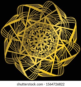 Mandala design gold color. Logo design. Pattern design. Zen art