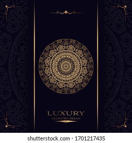 Diseño de Mandala con motivos arabescos dorados estilo árabe islamico oriental