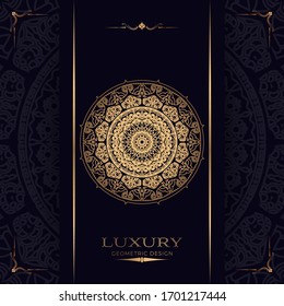 Mandala design with golden arabesque pattern arabic islamic east style