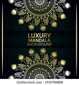 Mandala design golden arabic patter