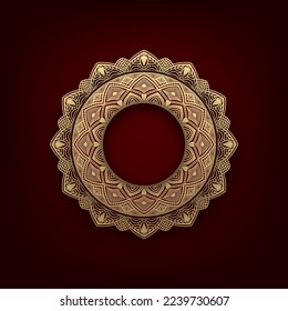 Mandala design in golden color