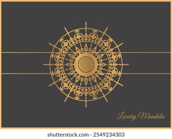 Mandala design. Golden Mandala. Floral mandala pattern and ornaments. Oriental design Layout. Islam, Arabic, Indian, ottoman motifs. Front page and back page.