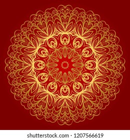 Mandala. for design, greeting card, invitation, coloring book. Arabic, Indian, motifs. Vector illustration.