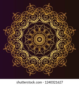 Mandala. for design, greeting card, invitation, coloring book. Arabic, Indian, motifs. Vector illustration.