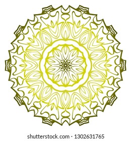 Mandala. For Design, Greeting Card, Invitation, Coloring Book. Arabic, Indian, Motifs. Vector Illustration. Green olive color.