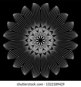Mandala. For Design, Greeting Card, Invitation, Coloring Book. Arabic, Indian, Motifs. Vector Illustration. Black white grey color