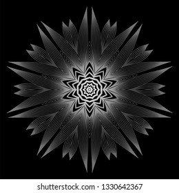 Mandala. For Design, Greeting Card, Invitation, Coloring Book. Arabic, Indian, Motifs. Vector Illustration. Black white grey color