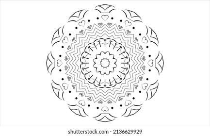 Mandala Design, Grußkarte, Fliesenmuster, Aufkleber, Spitzen-Muster und Tattoo. Dekoration für kdp Innenarchitektur. Einzeln auf weißem Hintergrund, handgeschriebenes Vektorsymbol, EPS10