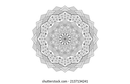 Mandala design, greeting card, tile pattern, sticker, lace pattern and tattoo. decoration for kdp interior design. Isolated on white background, Handwritten vector sign, EPS 10