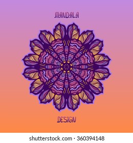 Mandala Design. Hand drawn abstract background. Invitation, t-shirt print, wedding card, scrapbooking.