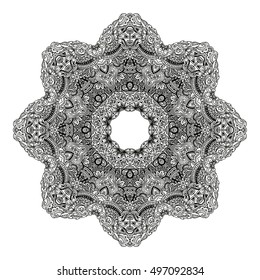Mandala design. hand drawn beautiful ornament. Coloring page for children and adult. relax painting. vector Illustration