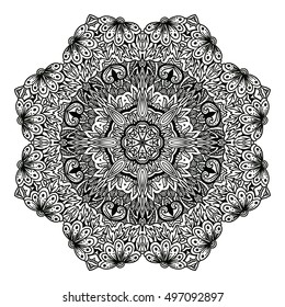 Mandala design. hand drawn beautiful ornament. Coloring page for children and adult. relax painting. vector Illustration