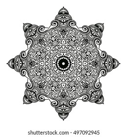 Mandala design. hand drawn beautiful ornament. Coloring page for children and adult. relax painting. vector Illustration