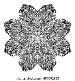 Mandala design. hand drawn beautiful ornament. Coloring page for children and adult. relax painting. vector Illustration