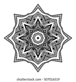 Mandala design. hand drawn beautiful ornament. Coloring page for children and adult. relax painting. vector Illustration