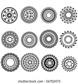 Mandala design Henna art inspired, easily editable