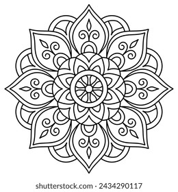 mandala design for henna design, ,mandala art with neat lines, creative mandala art