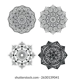 Mandala design. Mandala for henna, mehendi, tattoo, Decorative ethnic ornamental elements, Oriental patterns. Spiritual golden mandala	