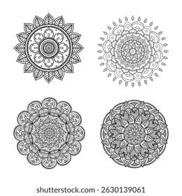 Mandala design. Mandala for henna, mehendi, tattoo, Decorative ethnic ornamental elements, Oriental patterns. Spiritual golden mandala	