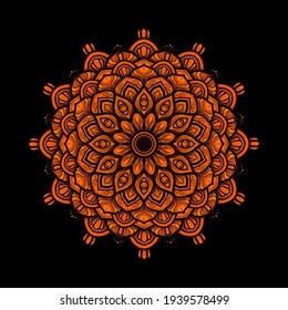 mandala design illustration, with blooming flower pattern. beautiful and gorgeous