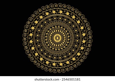 Ilustración del diseño del mandala, se puede utilizar en el fondo del arte de la pared